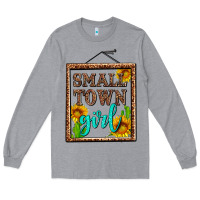 Heather Grey small town girl olivia Long Sleeve Tee - OliviaCreatesArt