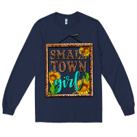 Navy small town girl olivia Long Sleeve Tee - OliviaCreatesArt