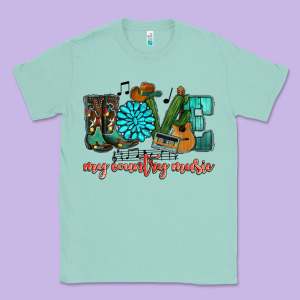 Western Love My Country Music Classic Tee Designed By Howdyjamesfarm