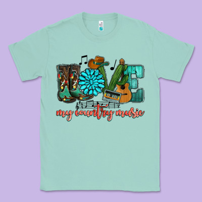 Western Love My Country Music Classic Tee Designed By Howdyjamesfarm