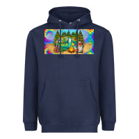 Navy hippie soul license plate Heavyweight Hoodie - BarkalooDesign