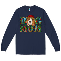 Navy Christmas dog mom beagle Long Sleeve Tee - RanaPortraitStore