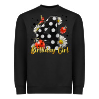 Black ladybug birthday girl age 4 Heavyweight Sweatshirt - LillyAllenDesigns