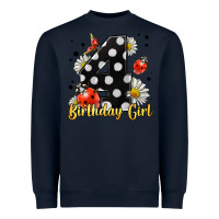 Navy ladybug birthday girl age 4 Heavyweight Sweatshirt - LillyAllenDesigns