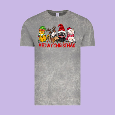 Meowy Christmas Vintage Tee Designed By Cowgirlartshop