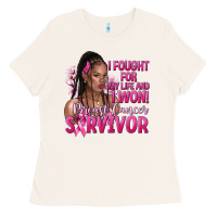 Bone i fought for my life and i won afro woman Ladies Tee - NancyCooperArtShop