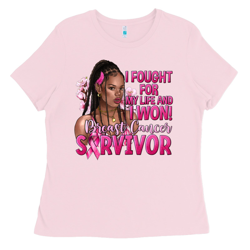 I Fought For My Life And I Won Afro Woman Ladies Tee by NancyCooperArtShop | Teevron