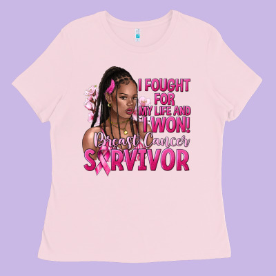 I Fought For My Life And I Won Afro Woman Ladies Tee Designed By Nancycooperartshop