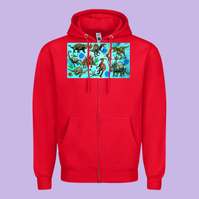 Dinosaurs Sippy Cup Zipper Hoodie Designed By Artiststas