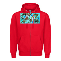 Red dinosaurs sippy cup Zipper Hoodie - Artiststas