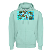 Seafoam dinosaurs sippy cup Zipper Hoodie - Artiststas