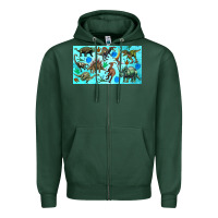 Sports Green dinosaurs sippy cup Zipper Hoodie - Artiststas