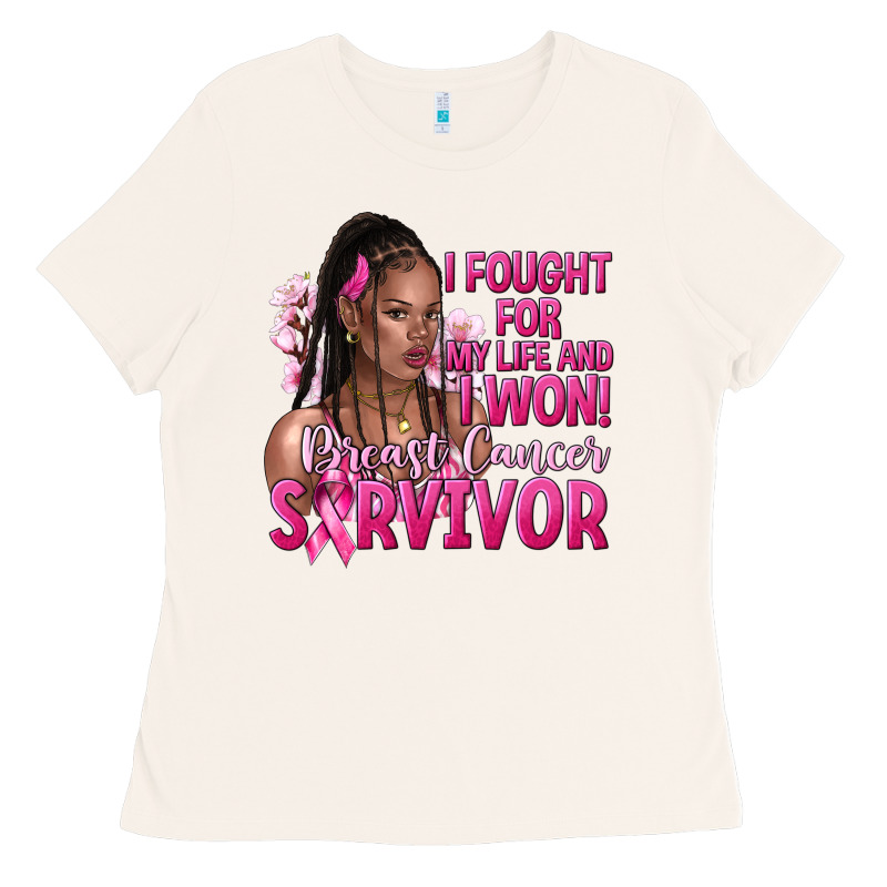 I Fought For My Life And I Won Afro Woman Ladies Tee by NancyCooperArtShop | Teevron