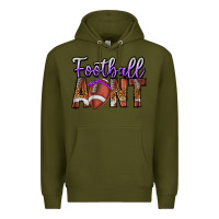 Army Green Football Aunt Premium Hoodie - CowhideDigitalArt