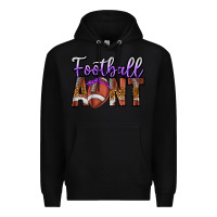 Black Football Aunt Premium Hoodie - CowhideDigitalArt