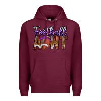 Burgundy Football Aunt Premium Hoodie - CowhideDigitalArt