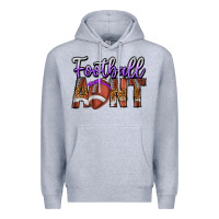 Heather Grey Football Aunt Premium Hoodie - CowhideDigitalArt