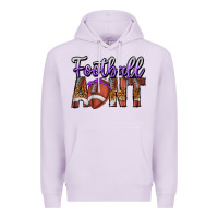 Lilac Football Aunt Premium Hoodie - CowhideDigitalArt
