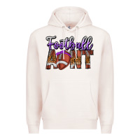 Pale Pink Football Aunt Premium Hoodie - CowhideDigitalArt