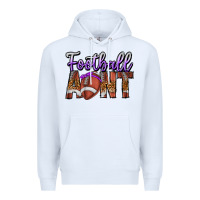 White Football Aunt Premium Hoodie - CowhideDigitalArt