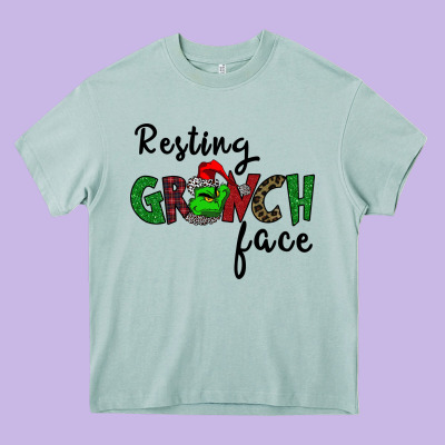 Merry Grinch Mas Heavy Core Tee Designed By Bettercallsaul