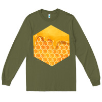 Army Green honeycomb fa element Long Sleeve Tee - FaDigitalArtStudio