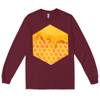 Burgundy honeycomb fa element Long Sleeve Tee - FaDigitalArtStudio