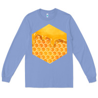 Colony Blue honeycomb fa element Long Sleeve Tee - FaDigitalArtStudio