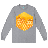 Heather Grey honeycomb fa element Long Sleeve Tee - FaDigitalArtStudio