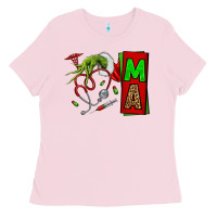 Bubblegum Pink Christmas Character Nurse Ladies Tee - NancyCooperArtShop