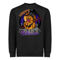 Black Happy Halloween Heavyweight Sweatshirt - SublimationCraftShop