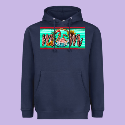 Flamingo Mom License Plate Heavyweight Hoodie Designed By Barkaloodesign