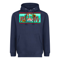 Navy flamingo mom license plate Heavyweight Hoodie - BarkalooDesign