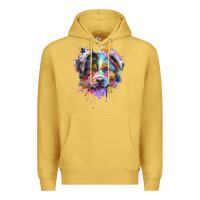 Antique Gold Splash Art Australian Shepherd   Aussie Lover Gifts Premium Hoodie - longCreatives
