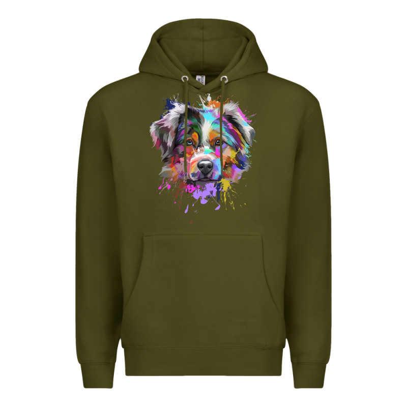 Splash Art Australian Shepherd   Aussie Lover Gifts Premium Hoodie by longCreatives | Teevron