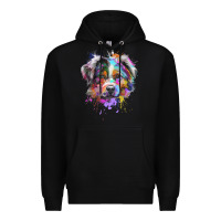 Black Splash Art Australian Shepherd   Aussie Lover Gifts Premium Hoodie - longCreatives