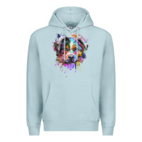 Blue Mist Splash Art Australian Shepherd   Aussie Lover Gifts Premium Hoodie - longCreatives