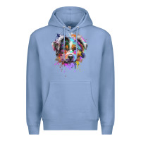 Colony Blue Splash Art Australian Shepherd   Aussie Lover Gifts Premium Hoodie - longCreatives
