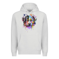 Dove Grey Splash Art Australian Shepherd   Aussie Lover Gifts Premium Hoodie - longCreatives