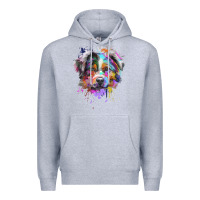 Heather Grey Splash Art Australian Shepherd   Aussie Lover Gifts Premium Hoodie - longCreatives