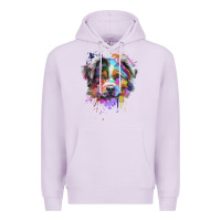 Lilac Splash Art Australian Shepherd   Aussie Lover Gifts Premium Hoodie - longCreatives