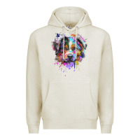 Oatmeal Heather Splash Art Australian Shepherd   Aussie Lover Gifts Premium Hoodie - longCreatives