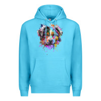 Ocean Blue Splash Art Australian Shepherd   Aussie Lover Gifts Premium Hoodie - longCreatives