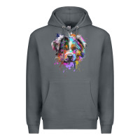 Rock Splash Art Australian Shepherd   Aussie Lover Gifts Premium Hoodie - longCreatives