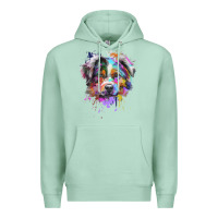Seafoam Splash Art Australian Shepherd   Aussie Lover Gifts Premium Hoodie - longCreatives