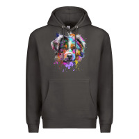 Smoke Splash Art Australian Shepherd   Aussie Lover Gifts Premium Hoodie - longCreatives