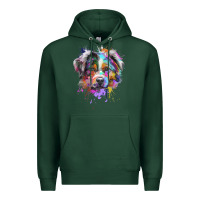 Sports Green Splash Art Australian Shepherd   Aussie Lover Gifts Premium Hoodie - longCreatives