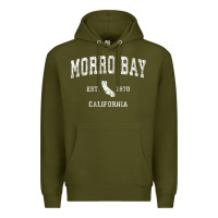 Army Green Morro Bay California CA Vintage Athletic Sports Design Premium Hoodie - longCreatives