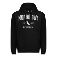 Black Morro Bay California CA Vintage Athletic Sports Design Premium Hoodie - longCreatives