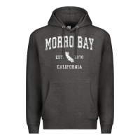 Charcoal Heather Morro Bay California CA Vintage Athletic Sports Design Premium Hoodie - longCreatives